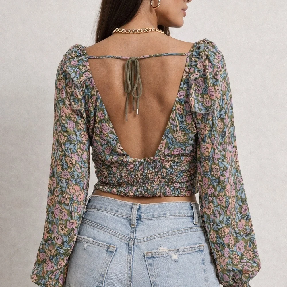 Free People Mabel Ruched Long Sleeve Top